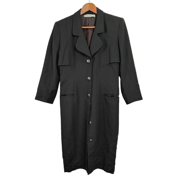 Vintage Tahari Wool Blend Notch Collar Trench Coat Women's 8 - Picture 10 of 16